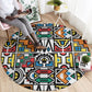 African Geometric Ndebele Patterns Round Carpet