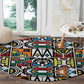 African Geometric Ndebele Patterns Round Carpet