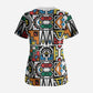 African Geometric Ndebele Patterns Scrub Top