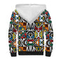 African Geometric Ndebele Patterns Sherpa Hoodie