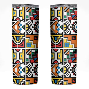 African Geometric Ndebele Patterns Skinny Tumbler