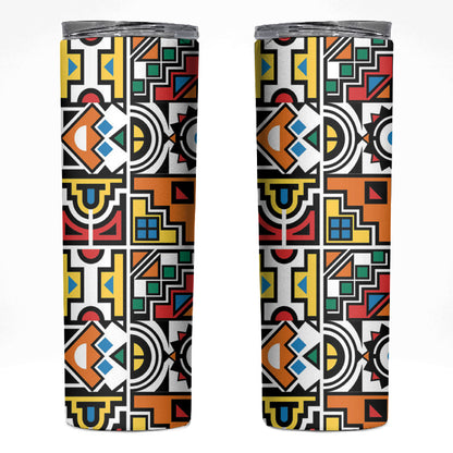 African Geometric Ndebele Patterns Skinny Tumbler