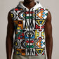 African Geometric Ndebele Patterns Sleeveless Zip Hoodie