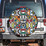 African Geometric Ndebele Patterns Spare Tire Cover