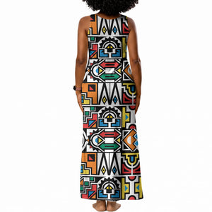 African Geometric Ndebele Patterns Tank Maxi Dress