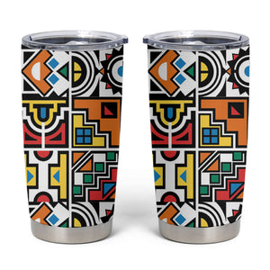 African Geometric Ndebele Patterns Tumbler Cup
