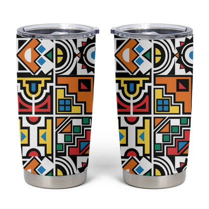 African Geometric Ndebele Patterns Tumbler Cup