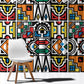African Geometric Ndebele Patterns Window Curtain