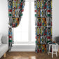 African Geometric Ndebele Patterns Window Curtain