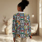 African Geometric Ndebele Patterns Women Casual Shirt