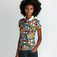 African Geometric Ndebele Patterns Women Polo Shirt