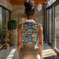 African Geometric Ndebele Patterns Women Sleeveless Polo Shirt