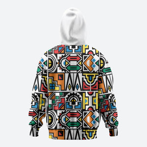 African Geometric Ndebele Patterns Zip Hoodie