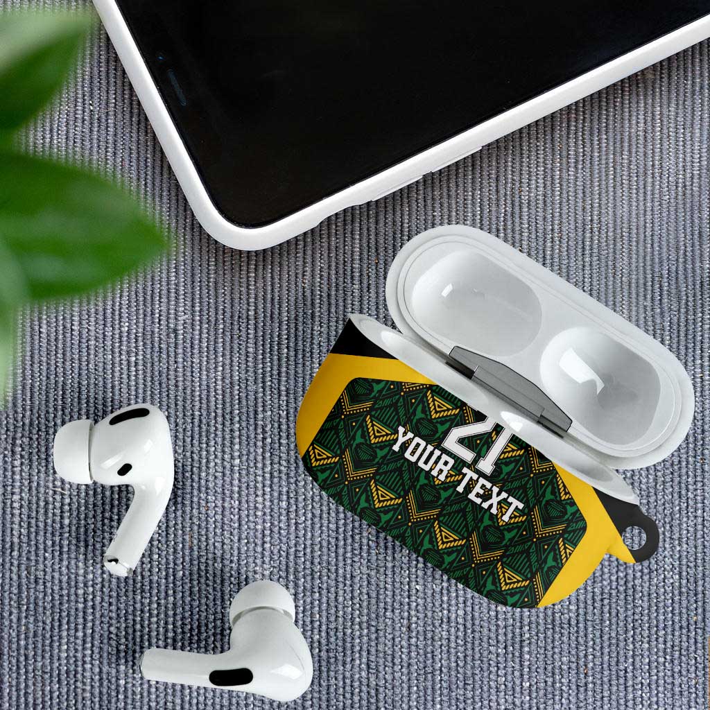 Afro-Jamaicans Football Custom AirPods Case Black Ethnic Motifs