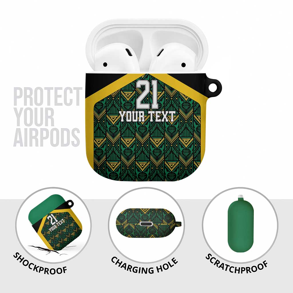 Afro-Jamaicans Football Custom AirPods Case Black Ethnic Motifs
