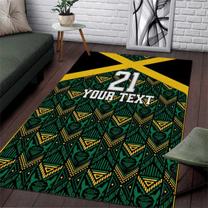 Afro-Jamaicans Football Custom Area Rug Black Ethnic Motifs