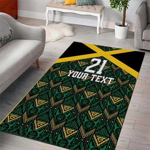 Afro-Jamaicans Football Custom Area Rug Black Ethnic Motifs