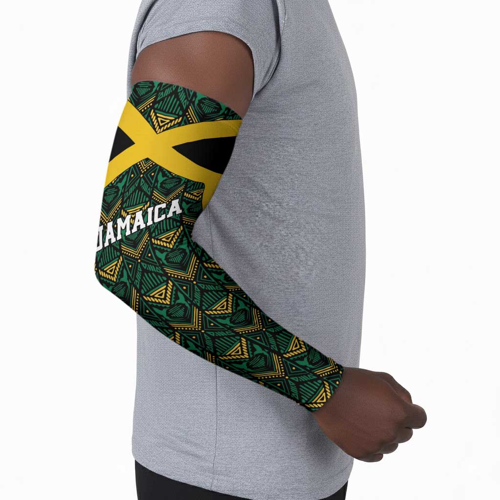 Afro-Jamaicans Football Custom Arm Sleeves Black Ethnic Motifs
