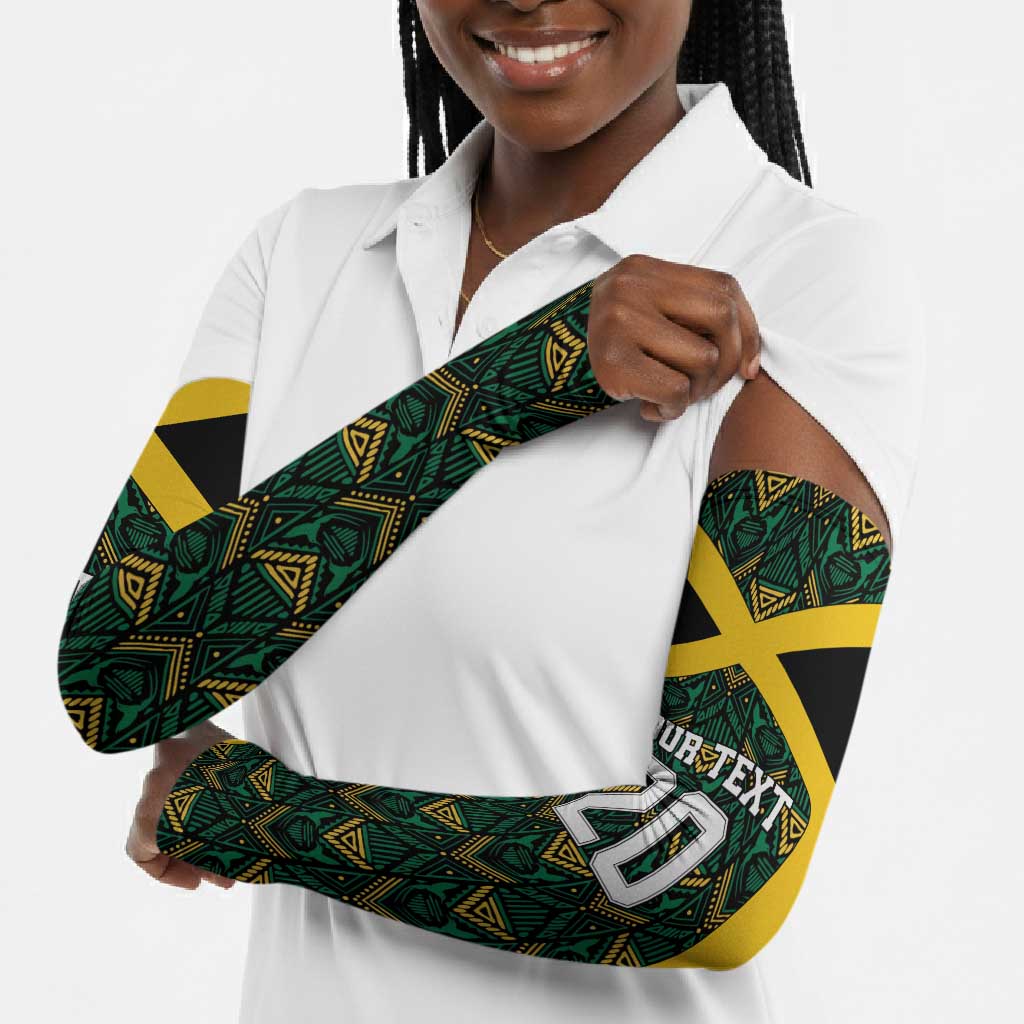 Afro-Jamaicans Football Custom Arm Sleeves Black Ethnic Motifs