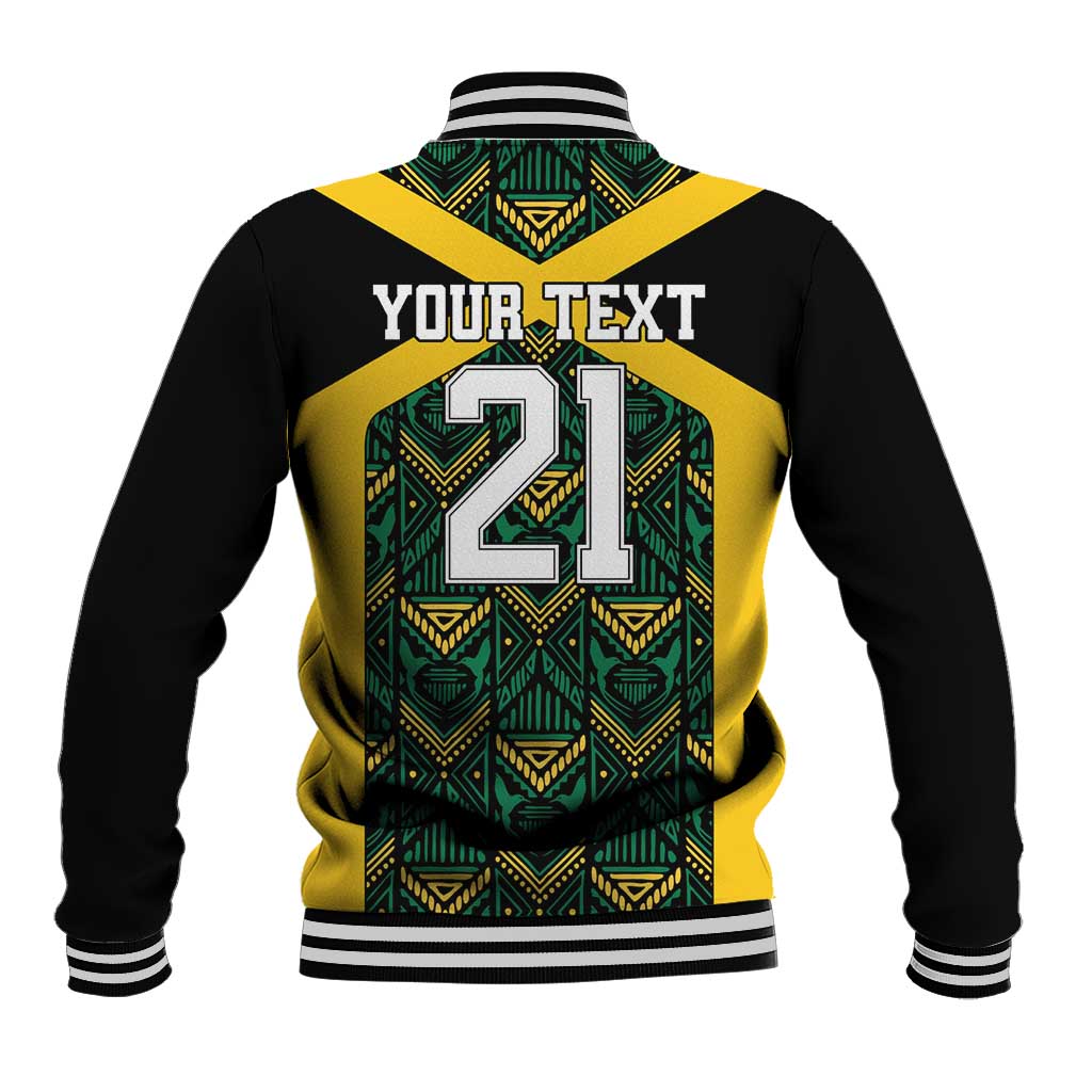 Afro-Jamaicans Football Custom Baseball Jacket Black Ethnic Motifs