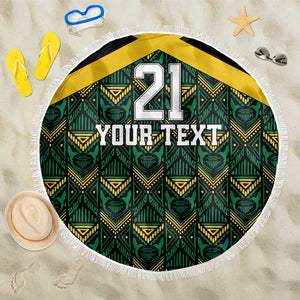 Afro-Jamaicans Football Custom Beach Blanket Black Ethnic Motifs