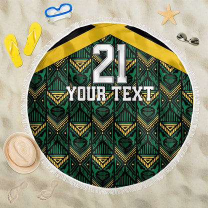Afro-Jamaicans Football Custom Beach Blanket Black Ethnic Motifs