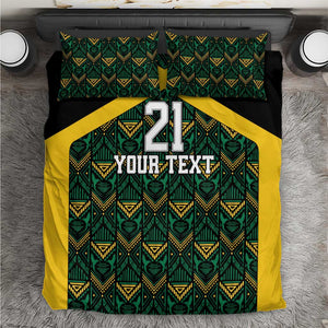 Afro-Jamaicans Football Custom Bedding Set Black Ethnic Motifs