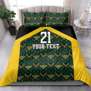 Afro-Jamaicans Football Custom Bedding Set Black Ethnic Motifs