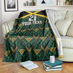 Afro-Jamaicans Football Custom Blanket Black Ethnic Motifs