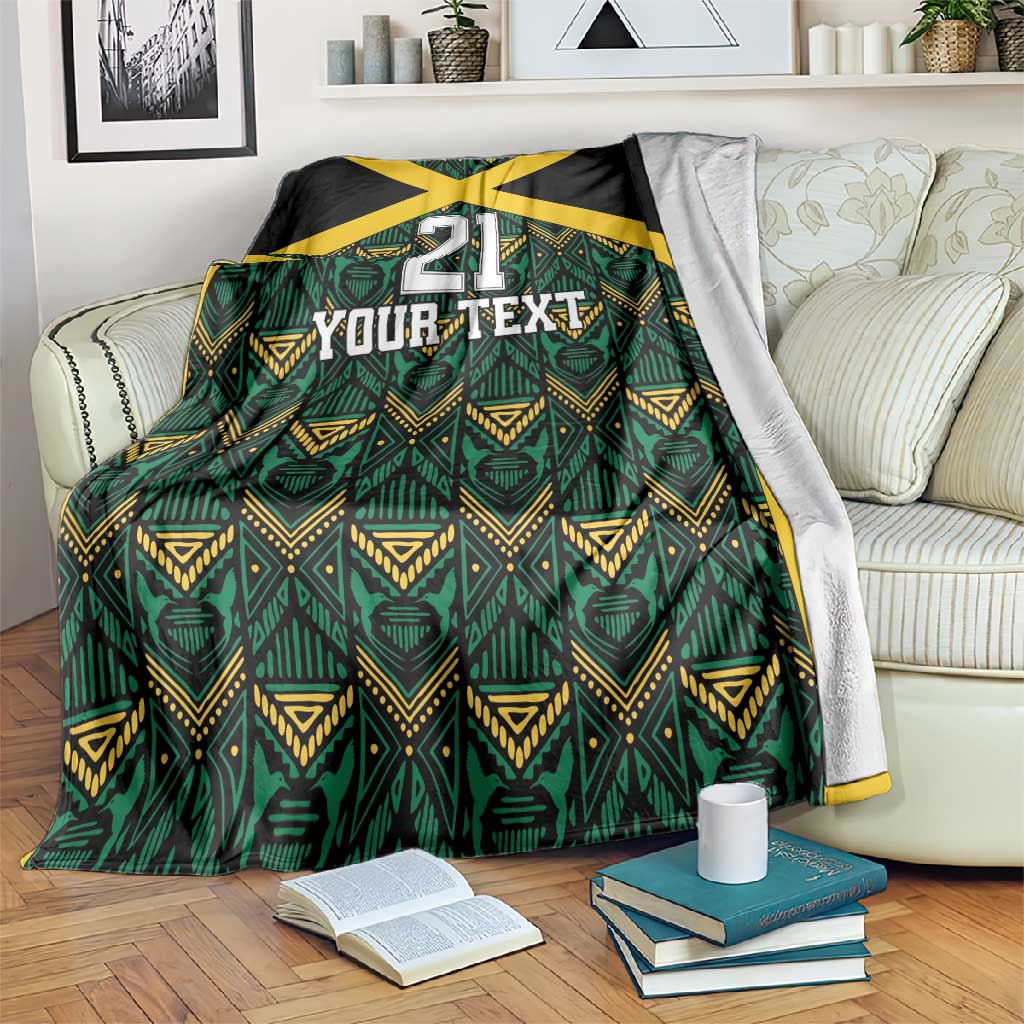 Afro-Jamaicans Football Custom Blanket Black Ethnic Motifs