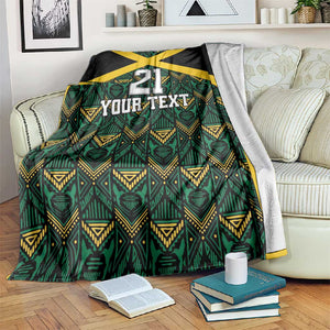 Afro-Jamaicans Football Custom Blanket Black Ethnic Motifs