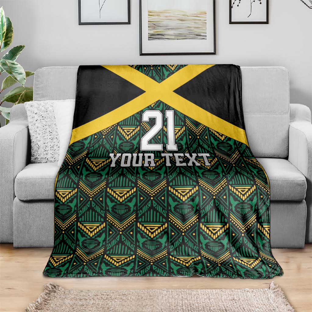 Afro-Jamaicans Football Custom Blanket Black Ethnic Motifs