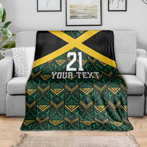 Afro-Jamaicans Football Custom Blanket Black Ethnic Motifs