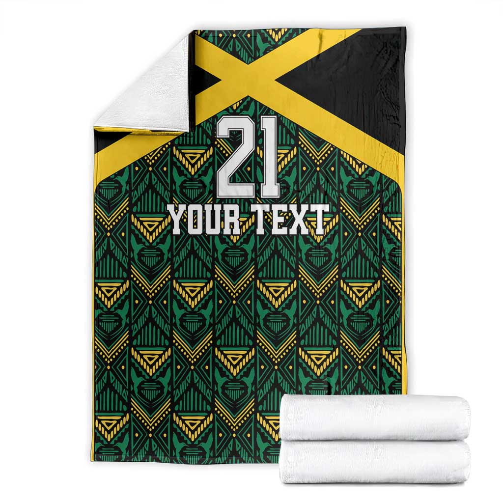 Afro-Jamaicans Football Custom Blanket Black Ethnic Motifs