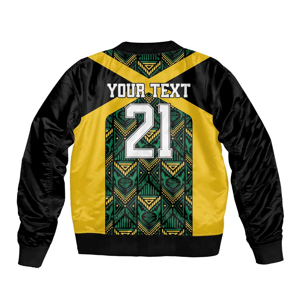 Afro-Jamaicans Football Custom Bomber Jacket Black Ethnic Motifs