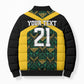Afro-Jamaicans Football Custom Bomber Puffer Jacket Black Ethnic Motifs
