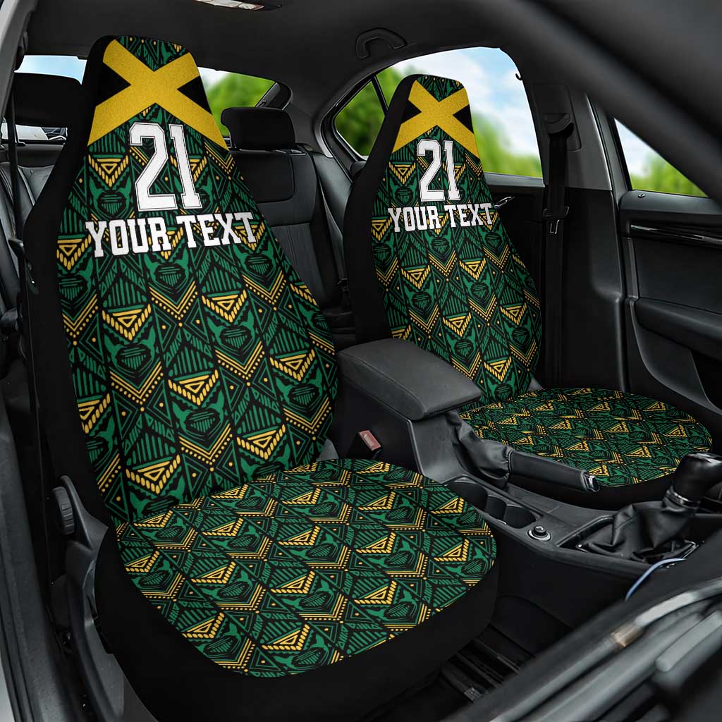 Afro-Jamaicans Football Custom Car Seat Cover Black Ethnic Motifs