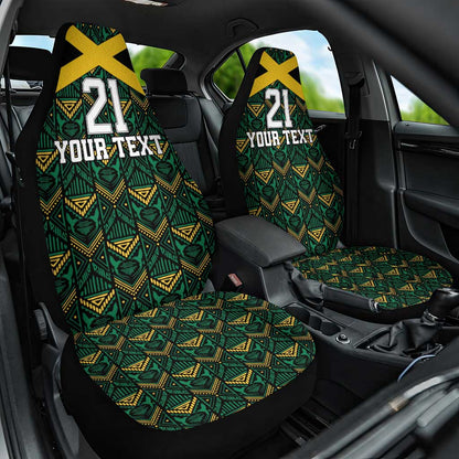 Afro-Jamaicans Football Custom Car Seat Cover Black Ethnic Motifs