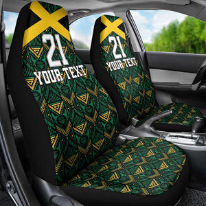 Afro-Jamaicans Football Custom Car Seat Cover Black Ethnic Motifs