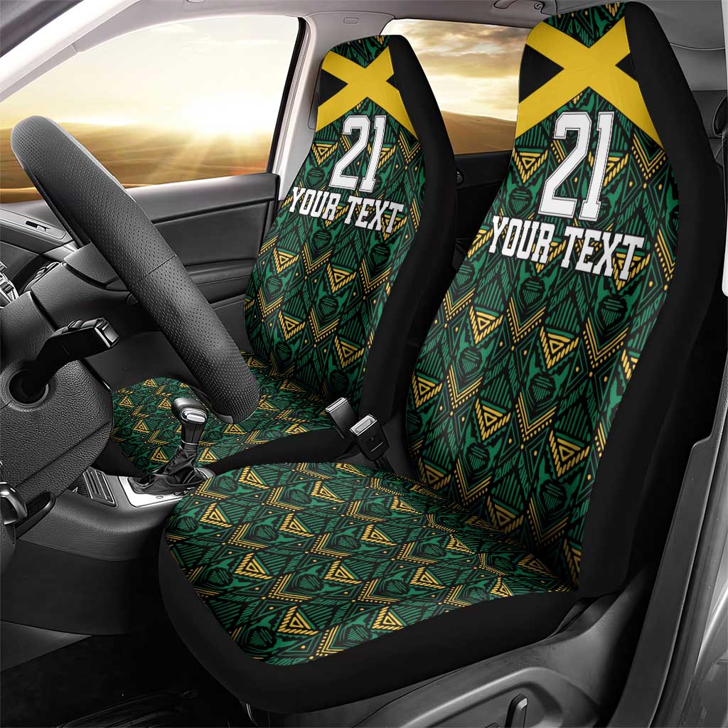 Afro-Jamaicans Football Custom Car Seat Cover Black Ethnic Motifs