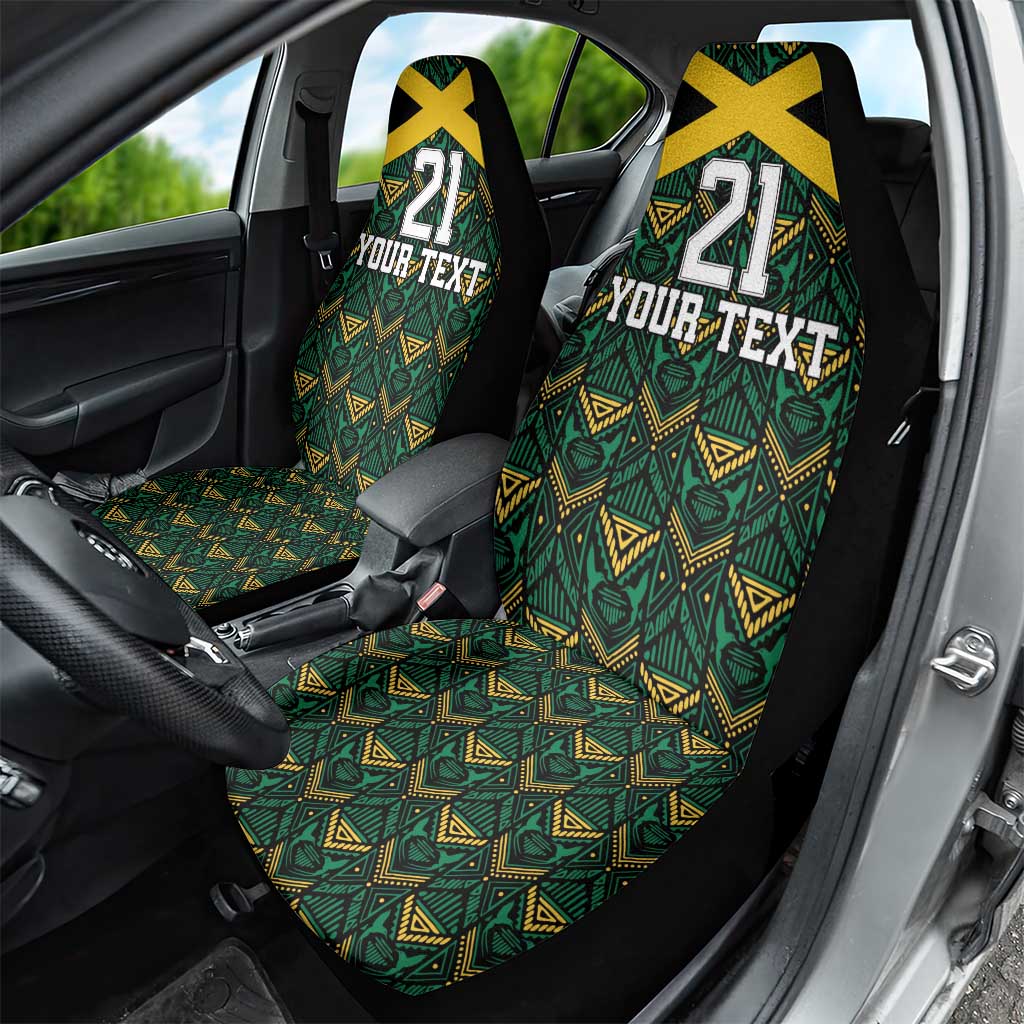Afro-Jamaicans Football Custom Car Seat Cover Black Ethnic Motifs