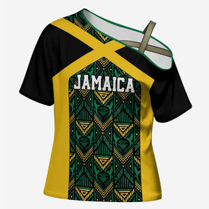 Afro-Jamaicans Football Custom Cross Shoulder Shirt Black Ethnic Motifs