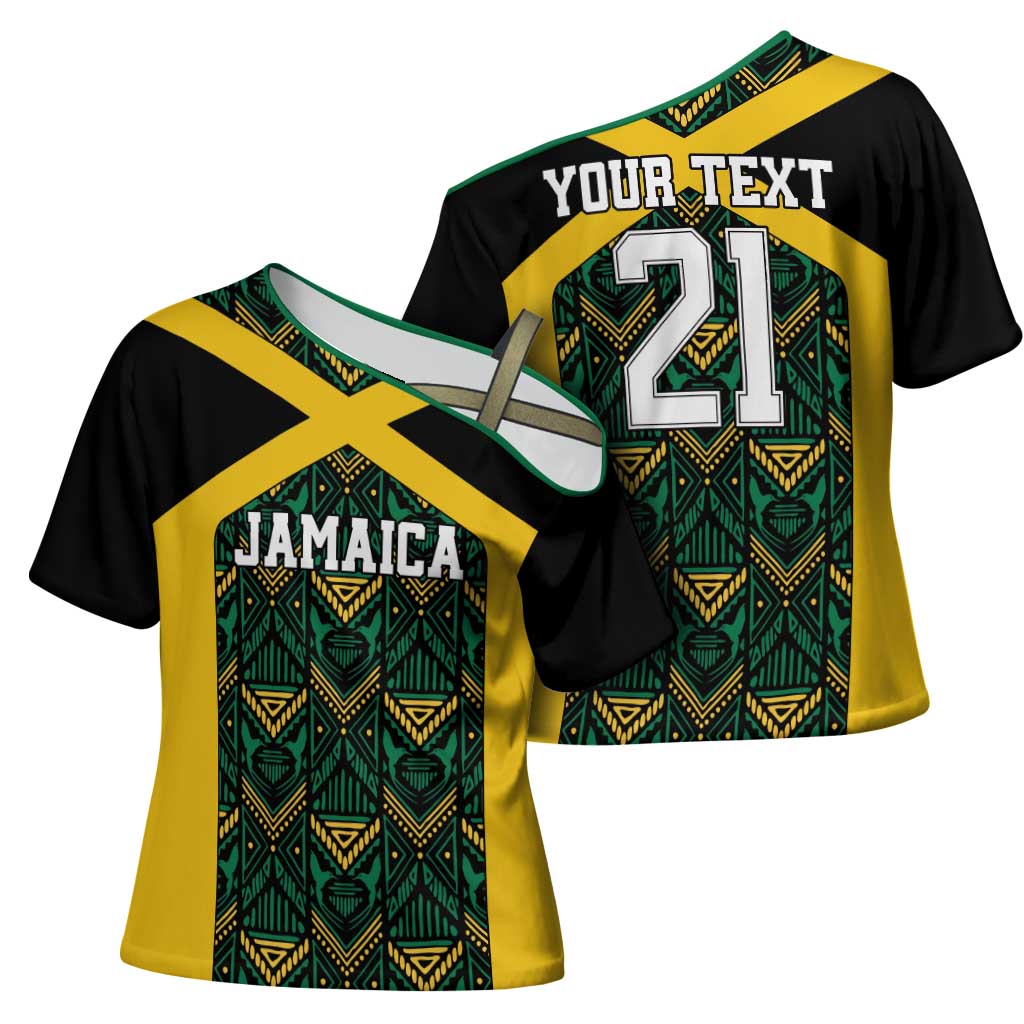 Afro-Jamaicans Football Custom Cross Shoulder Shirt Black Ethnic Motifs