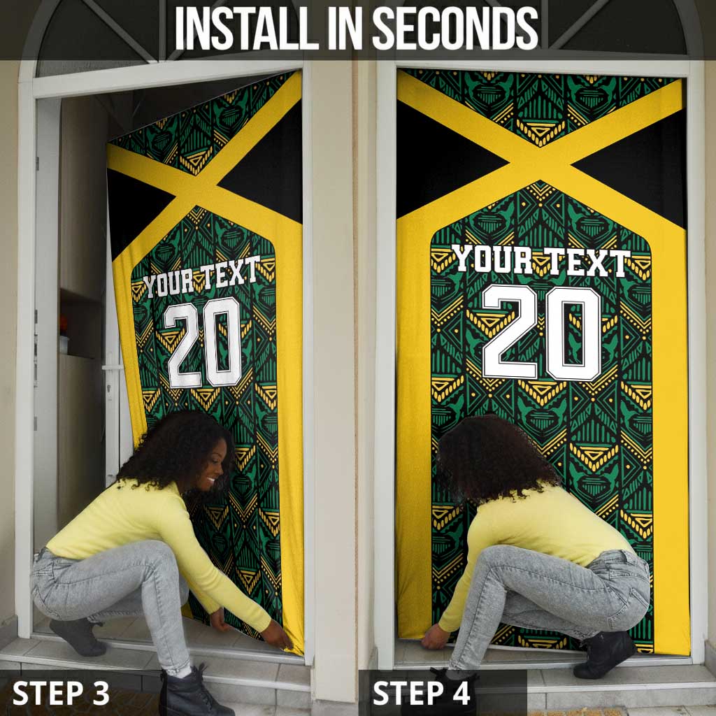 Afro-Jamaicans Football Custom Door Cover Black Ethnic Motifs
