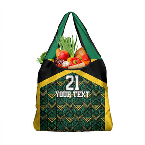 Afro-Jamaicans Football Custom Grocery Bag Black Ethnic Motifs