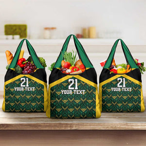 Afro-Jamaicans Football Custom Grocery Bag Black Ethnic Motifs