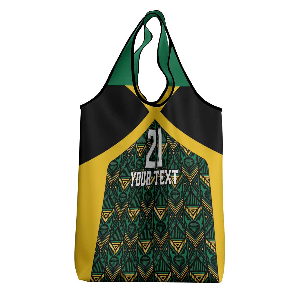 Afro-Jamaicans Football Custom Grocery Bag Black Ethnic Motifs