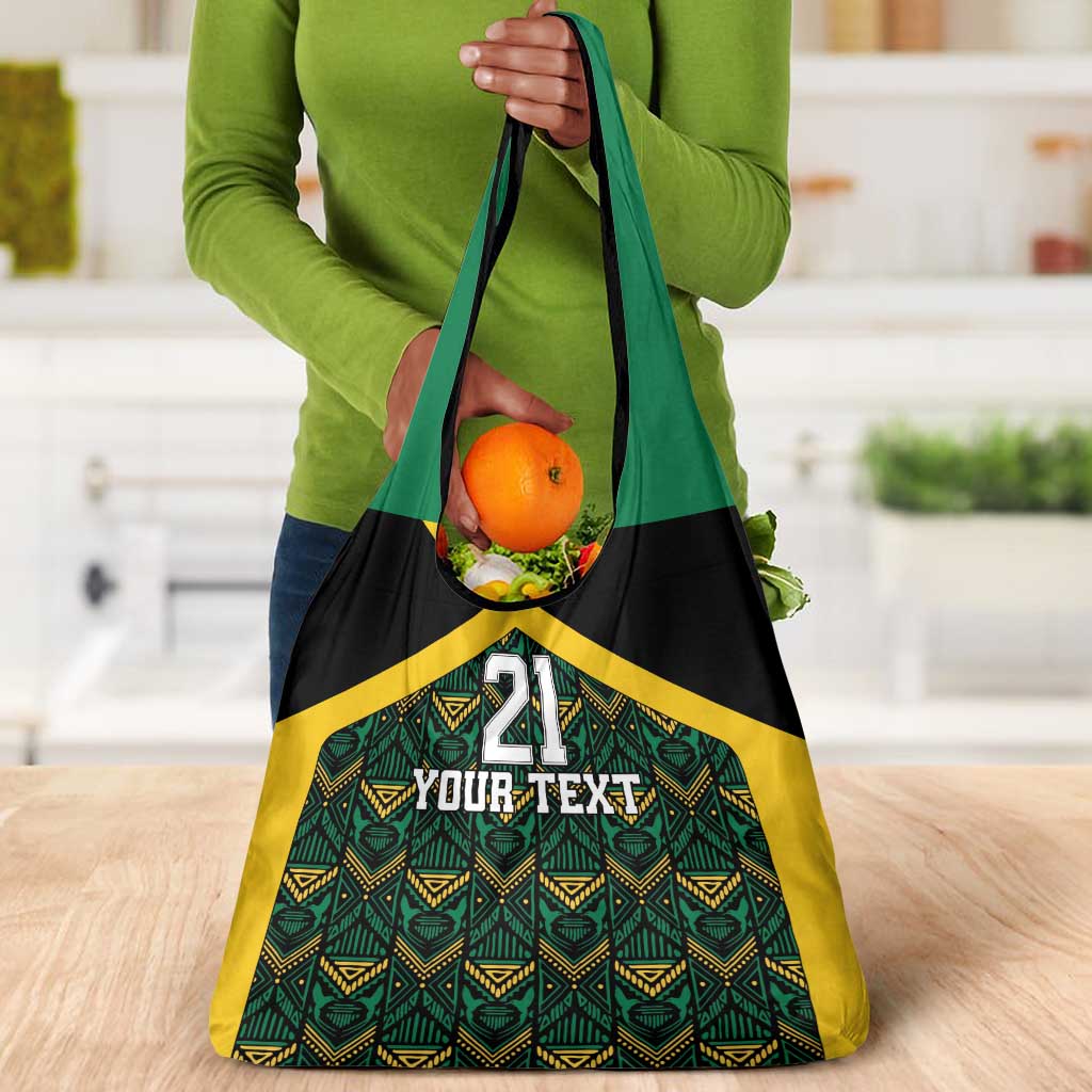 Afro-Jamaicans Football Custom Grocery Bag Black Ethnic Motifs