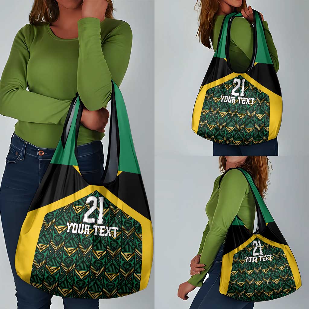 Afro-Jamaicans Football Custom Grocery Bag Black Ethnic Motifs