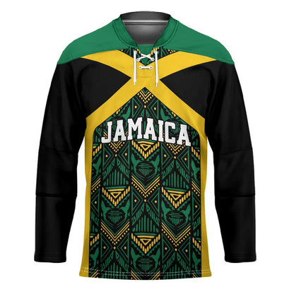 Afro-Jamaicans Football Custom Hockey Jersey Black Ethnic Motifs